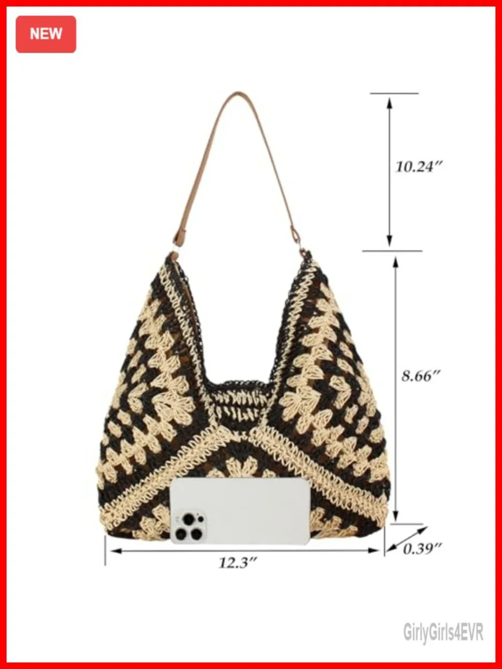Straw Hobo Bag for Women Woven Beach Purse Large Tote Lining Raffia Shoulder